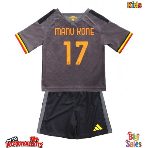 AS Roma Manu Kone #17 Replica Third Stadium Kit for Kids 2026-27 Short Sleeve (+ pants)